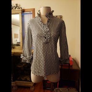 Tory Burch Ruffle Polka Dot Blouse
